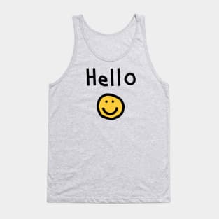 Hello with Smiley Face Tank Top